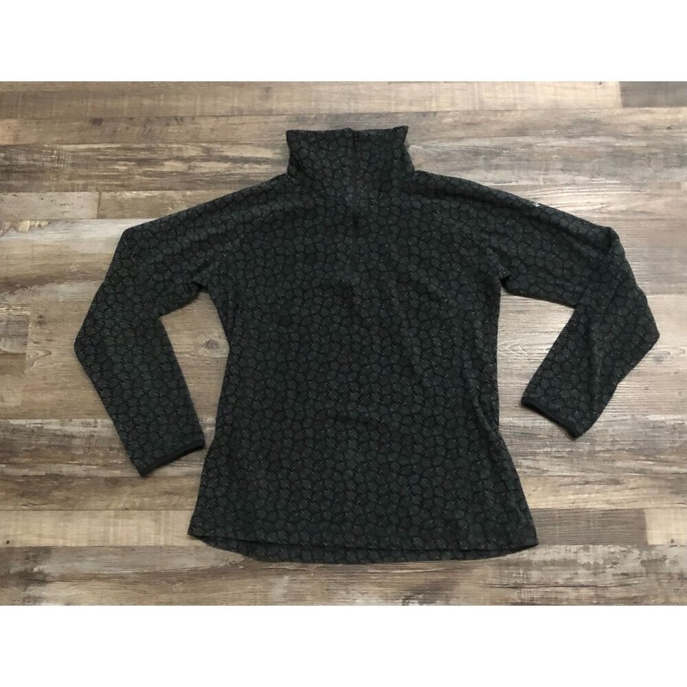 Columbia Womens Medium Black Lightweight 1/4 Zip Long Sleeve Sweater